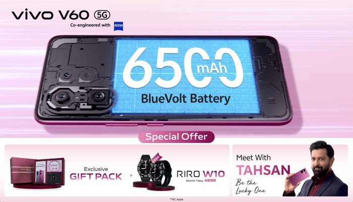 ভিভো ভি৬০: শক্তিশালী ব্যাটারি, ট্রিপল ক্যামেরা ও আভিজাত্যপূর্ণ ডিজাইনে নতুন ফ্ল্যাগশিপ