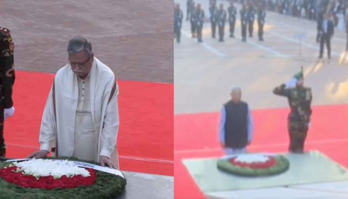 বুদ্ধিজীবী স্মৃতিসৌধে শহীদদের প্রতি রাষ্ট্রপতি ও প্রধান উপদেষ্টার শ্রদ্ধা