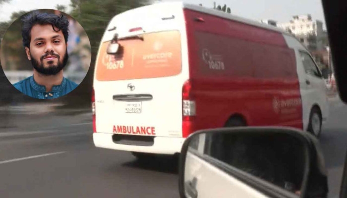 উন্নত চিকিৎসার জন্য সিঙ্গাপুরের জন্য এভারকেয়ার থেকে এয়ার্রপোর্টে রওনা হয়েছেন অ্যাম্বুলেন্সে শরীফ ওসমান হাদি