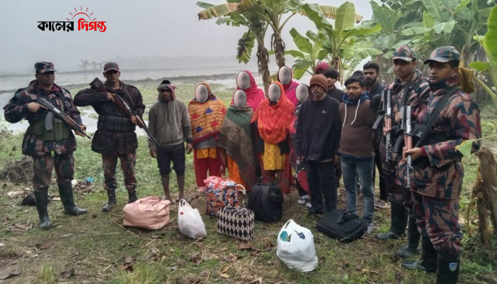 ভোলাহাট সীমান্তে অবৈধ অনুপ্রবেশের সময় নারী-পুরুষসহ ২৭ জন আটক