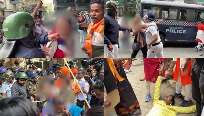 দিল্লি ও কলকাতায় বাংলাদেশ মিশনের সামনে বিক্ষোভ, পুলিশের লাঠিচার্জে উত্তেজনা