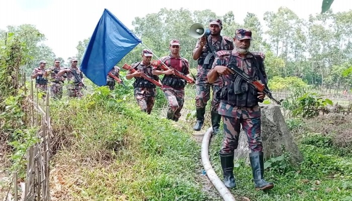 পুশইনের আশঙ্কা: সীমান্তে দিন-রাত ২৪ ঘণ্টা বিজিবির সর্বোচ্চ সতর্কতা ও কড়া টহল