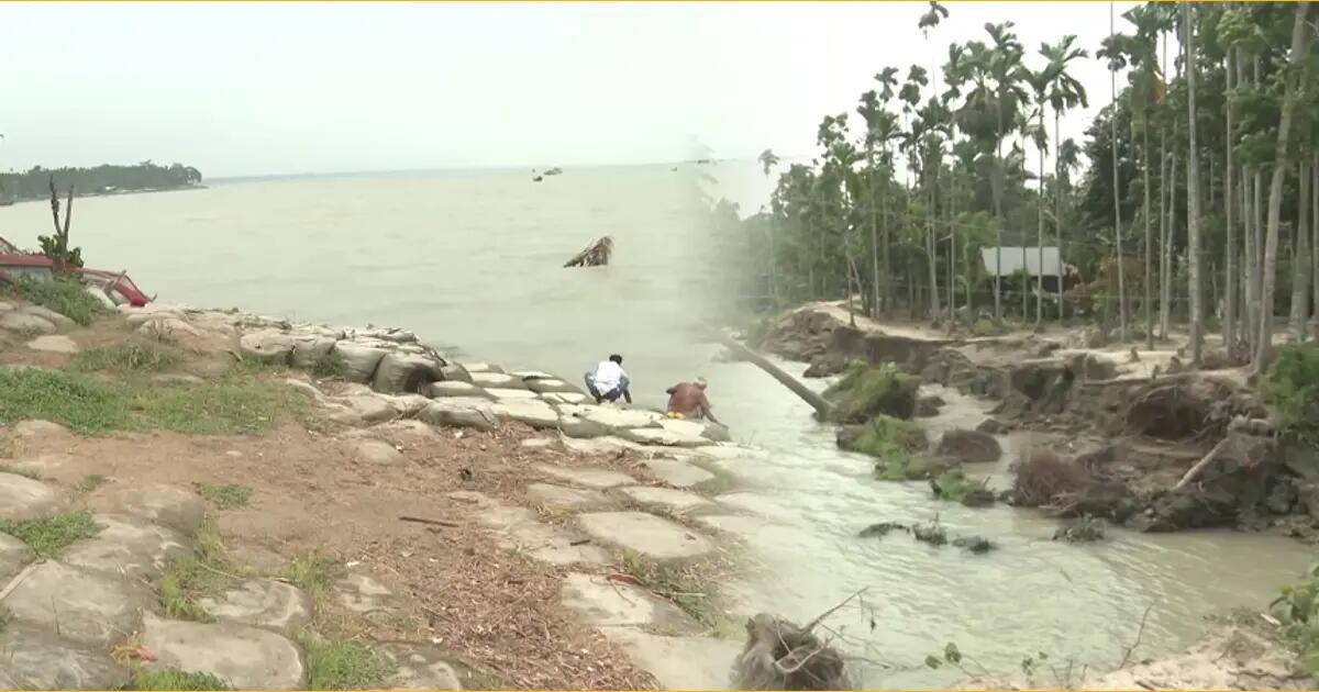 রাঙ্গাবালীর চালিতাবুনিয়ায় ভয়াবহ নদীভাঙন: মানচিত্র থেকে হারানোর শঙ্কায়