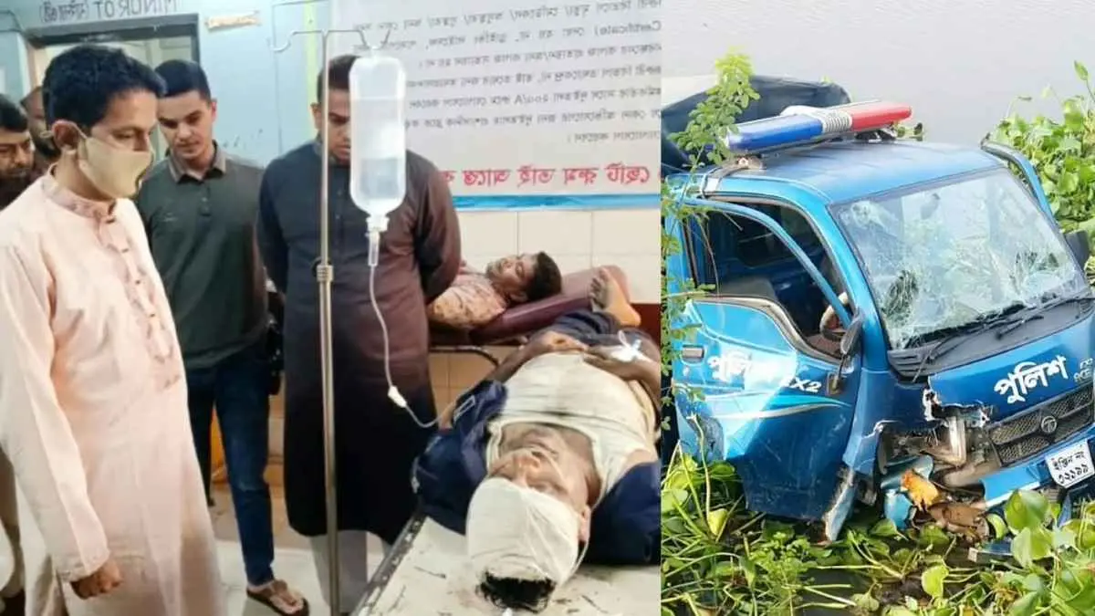 ব্রাহ্মণবাড়িয়ায় পুলিশের পিকআপ খাদে, আহত ৫