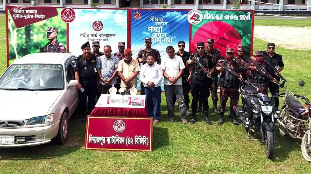 দিনাজপুরে ৩৮ কোটি টাকার সাপের বিষ উদ্ধার, আটক ৪