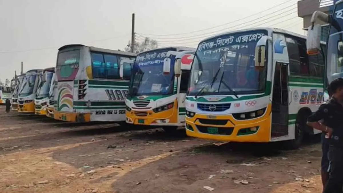 হবিগঞ্জে অনির্দিষ্টকালের বাস ধর্মঘট শুরু