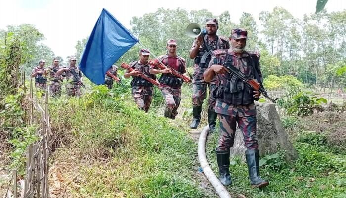 পুশইনের আশঙ্কা: সীমান্তে দিন-রাত ২৪ ঘণ্টা বিজিবির সর্বোচ্চ সতর্কতা ও কড়া টহল