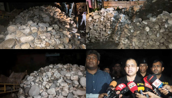 ভোলাগঞ্জ থেকে লুট হওয়া ৪০ হাজার ঘনফুট সাদা পাথর ডেমরায় উদ্ধার