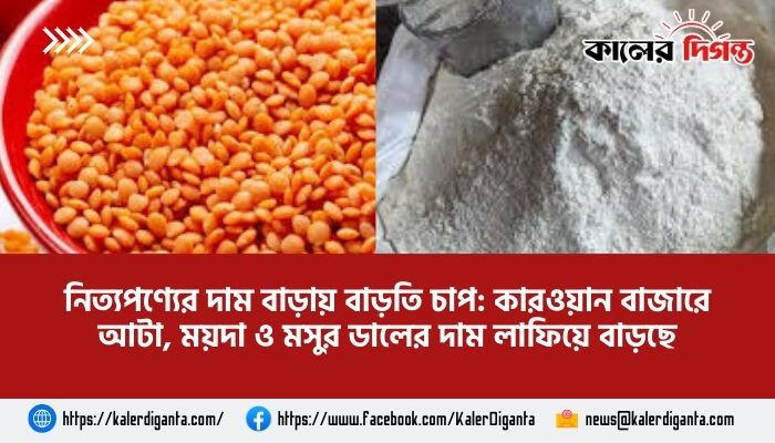 নিত্যপণ্যের দাম বাড়ায় বাড়তি চাপ: কারওয়ান বাজারে আটা, ময়দা ও মসুর ডালের দাম লাফিয়ে বাড়ছে