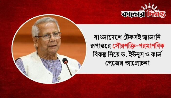 বাংলাদেশে টেকসই জ্বালানি রূপান্তরে সৌরশক্তি-পরমাণবিক বিকল্প নিয়ে ড. ইউনূস ও কার্ল পেজের আলোচনা