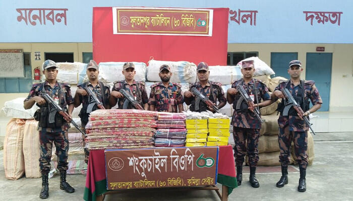 ব্রাহ্মণবাড়িয়ার সীমান্তে বিজিবির অভিযানে ১০ মাসে ১১০ কোটি টাকার ভারতীয় পণ্য জব্দ