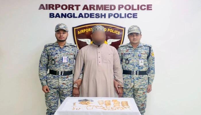 শাহজালাল বিমানবন্দরে ১৩০০ গ্রাম স্বর্ণসহ এক ব্যক্তি আটক, চোরাচালান সিন্ডিকেটে জড়িত থাকার স্বীকারোক্তি