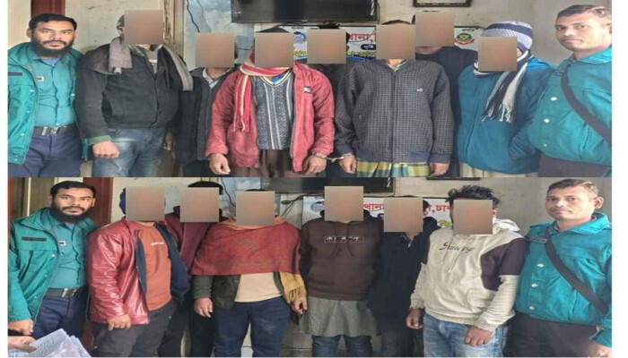 মুগদায় বিশেষ অভিযানে ১৩ জন গ্রেফতার